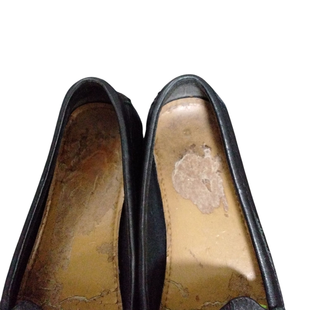 Coach Black Leather Loafers with Gold Accent - Picture 4 of 11